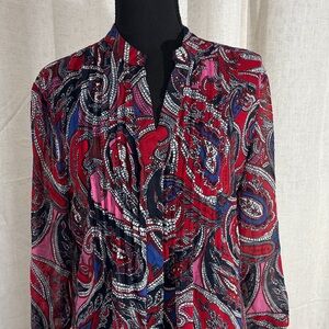 Charter Club Colorful Paisley Patterned Blouse